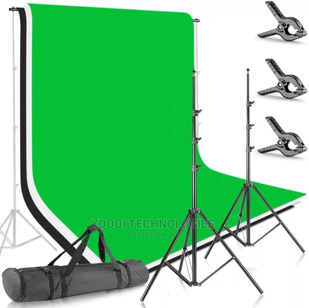 280cmx300cm Backdrop Stand,3x3m Muslin Cloth,Bag Clamp Set