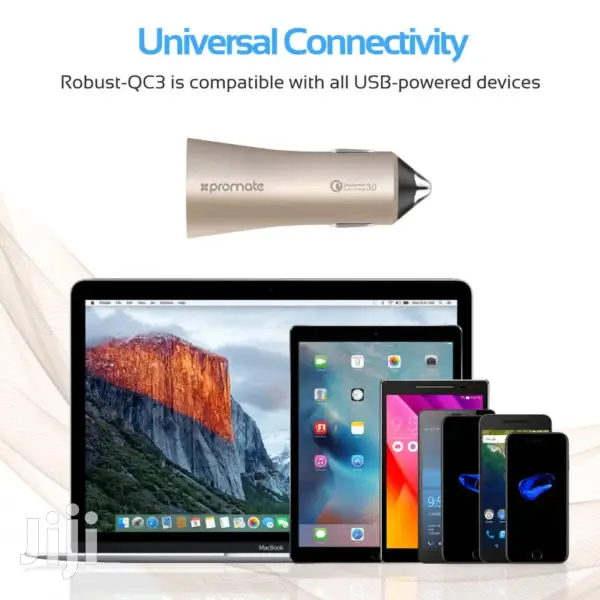 Promate Robust-qc3 Robust Car Charger+Qualcomm Quick Charge