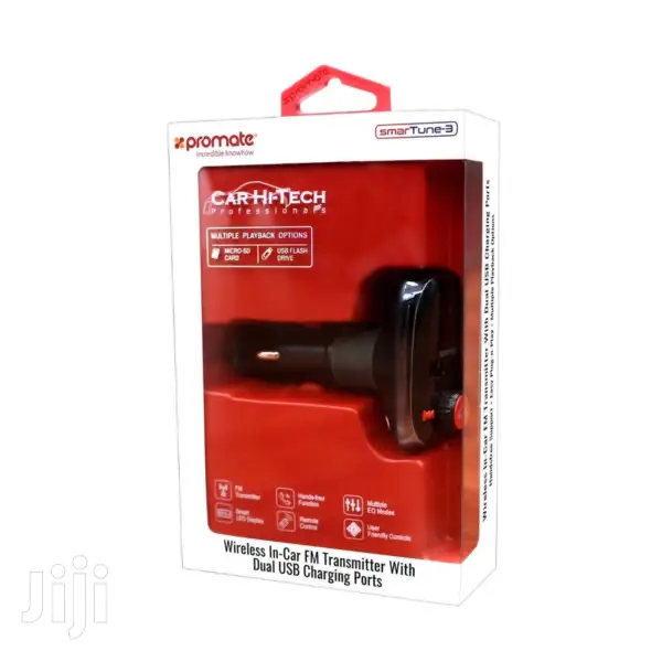 Promate Smartune-3 Wireless In-Car FM Transmitter+USB Ports
