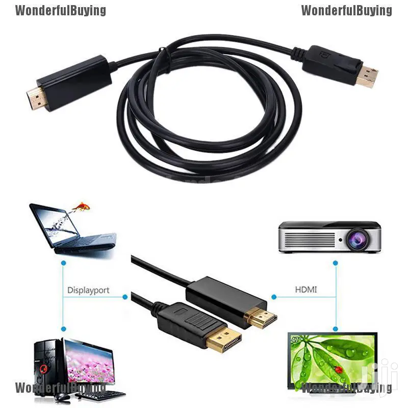 1.8m Display Port to Hdmi Cable
