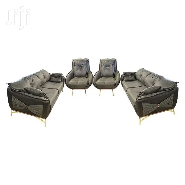 Sofa Set 8-Seater(Mustang Classic Leather Black Snake Desig)
