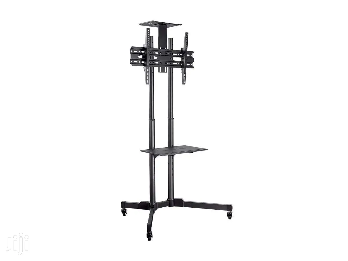 TV Trolley Floor Stand Height Adjustable+Shelves Lockable