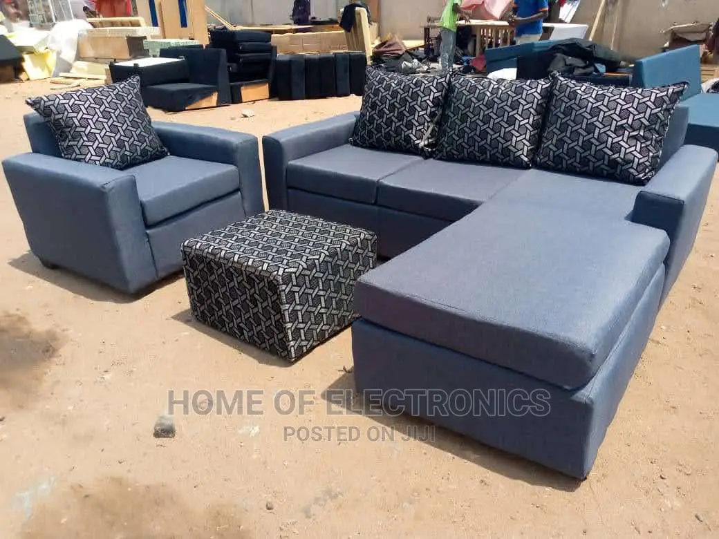 Available Made With Quality Wood Material L-shaped Sofa