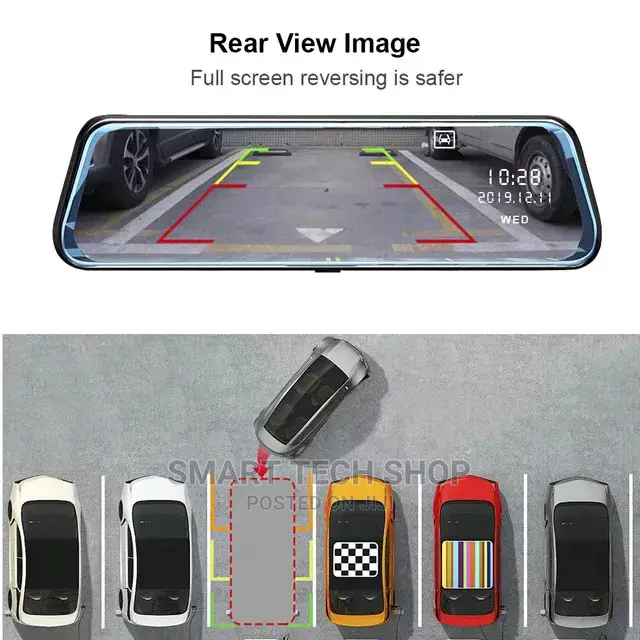 Android Rear View Mirror Dashcam DVR Reverse Cam With 4G LTE
