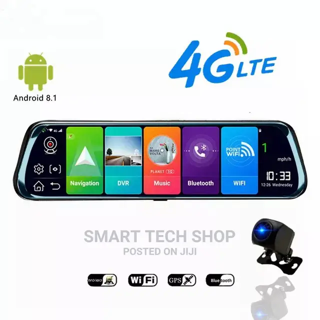 Android Rear View Mirror Dashcam DVR Reverse Cam With 4G LTE