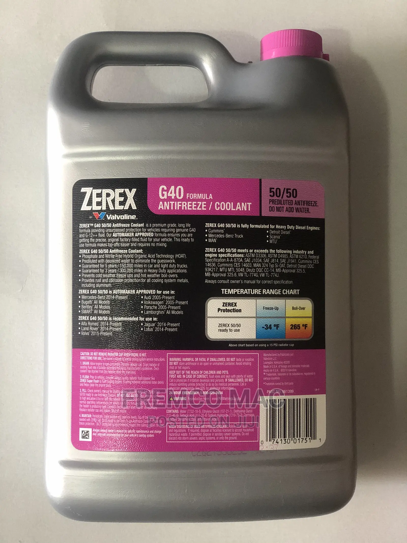 Coolant (Valvoline) ZEREX G40