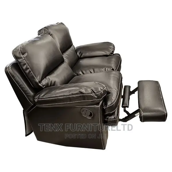 Sofa 2 Seater Recliner(Leather Black)