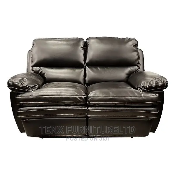 Sofa 2 Seater Recliner(Leather Black)