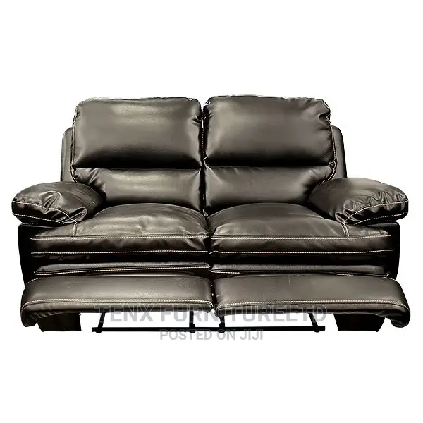 Sofa 2 Seater Recliner(Leather Black)