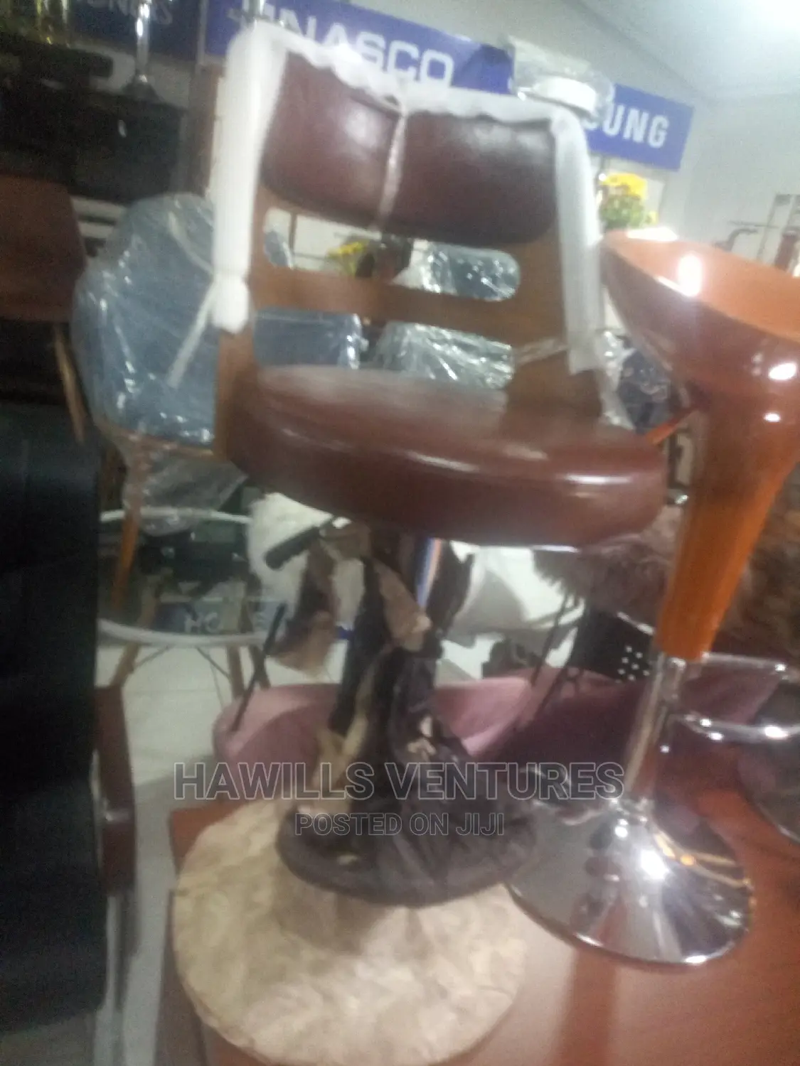 Wooden/ Leather Bar Stool