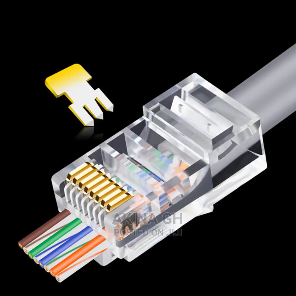 Passthrough RJ45 Cat6 Crystal Head 100pcs