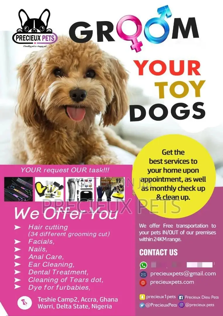 Grooming, Pet Nutrition, Lodging, Consultants