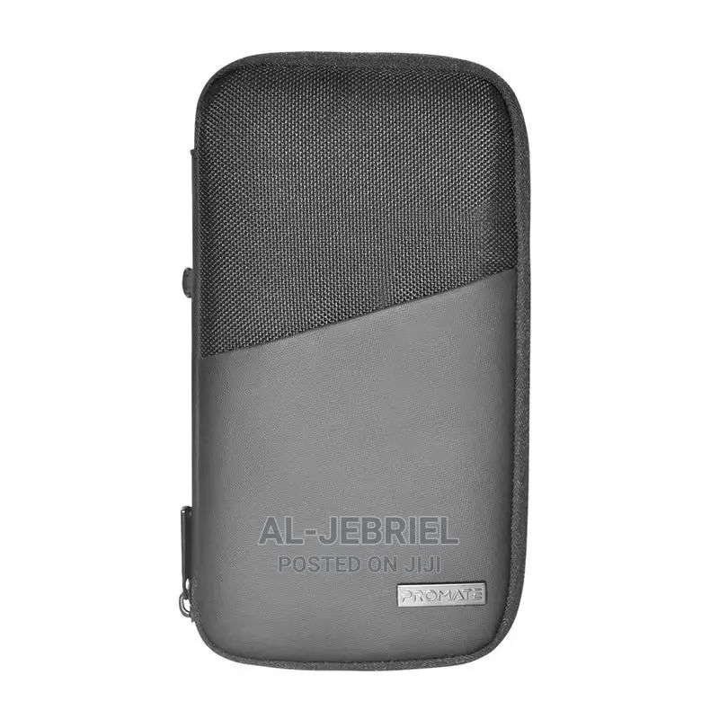 Promate Multi-Document Holder Leatherette Travel Pouch+Strap