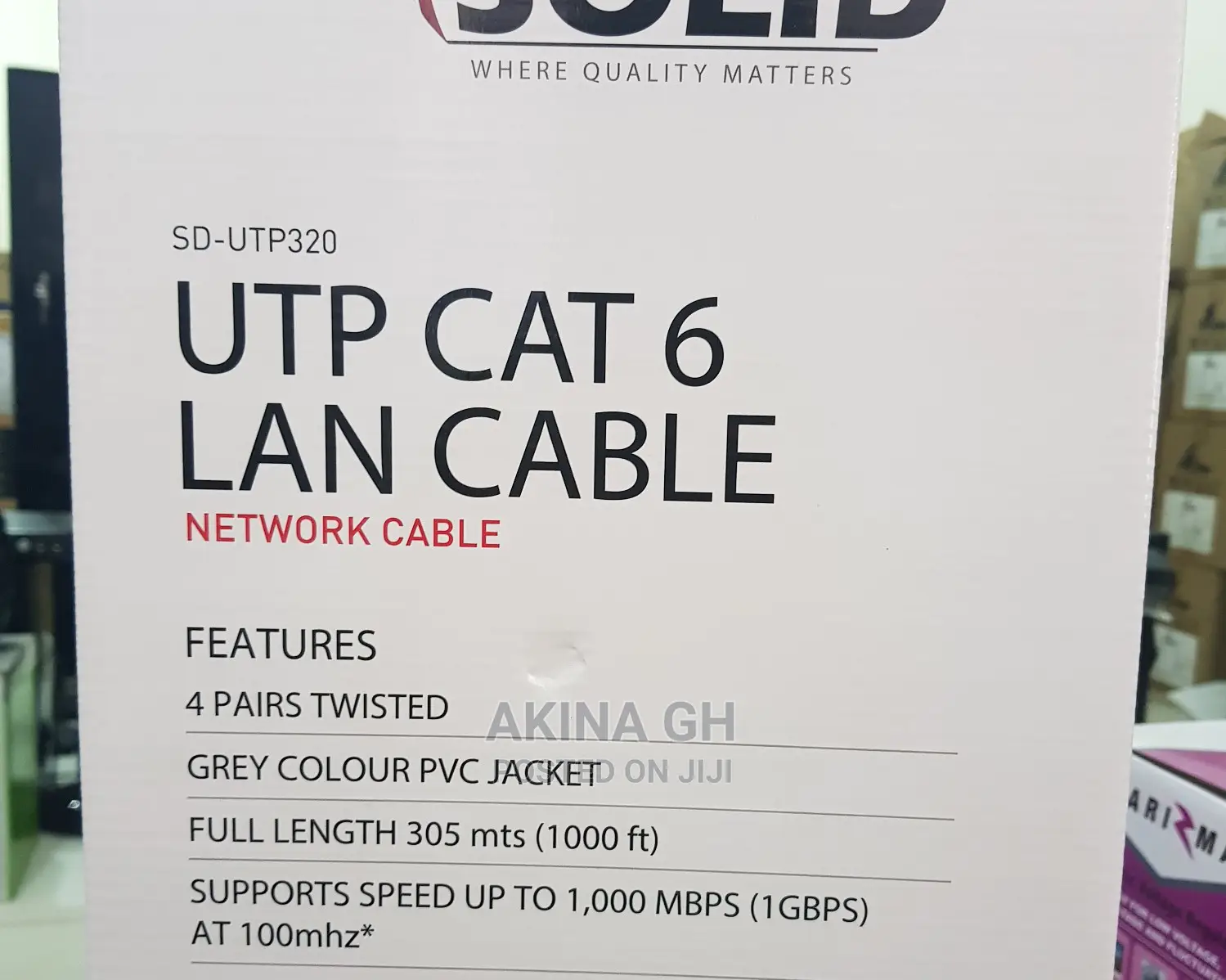 Solid Utp Cat 6 Lan Cable 305m