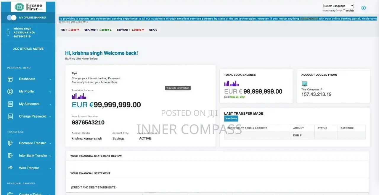 Get Your Online Banking Site Now for Your Client