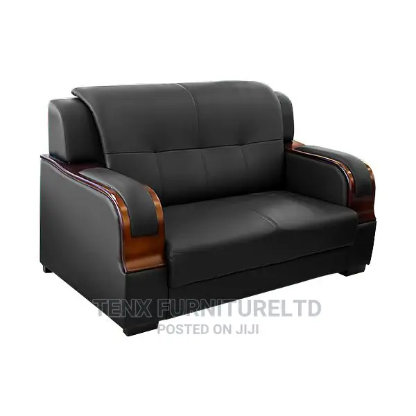 Sofa Set 6 Seater Leather Black