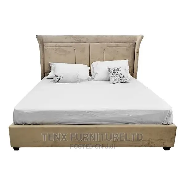 Bed King Size Silk Velvet Upholstery