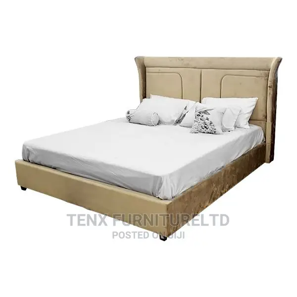 Bed King Size Silk Velvet Upholstery