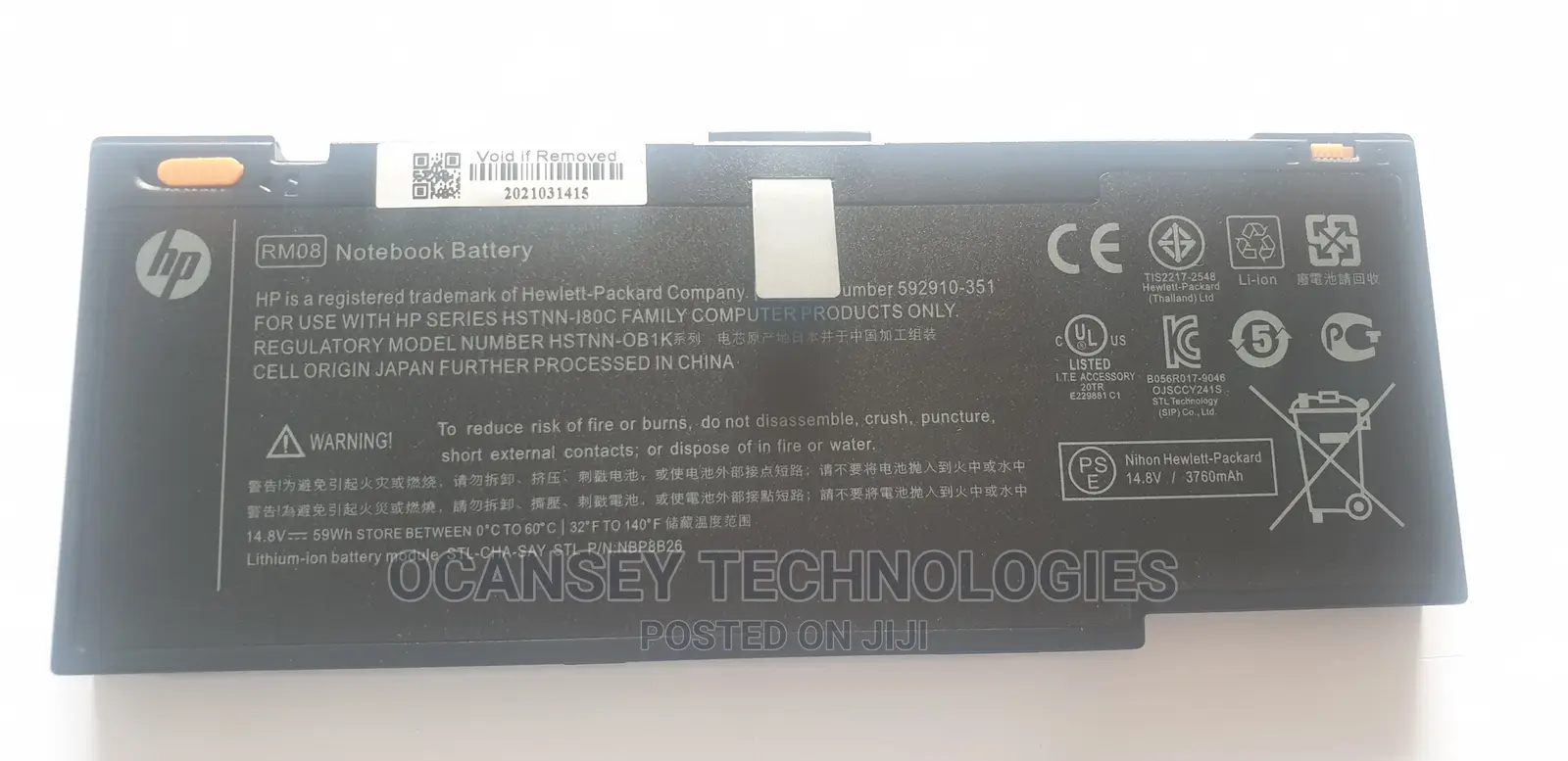 Original Hp Battery Rm08 for Hp Envy 14 HSTNN-I80c350