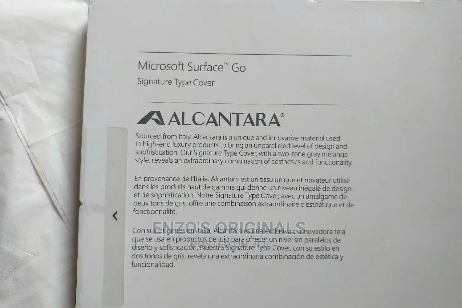 Microsoft Surface Go Alcantara Type Cover Keyboard