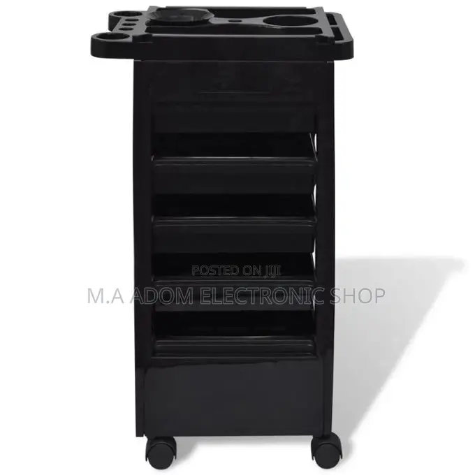4 Tier Trolley Salon Spa Storage Cart - Black