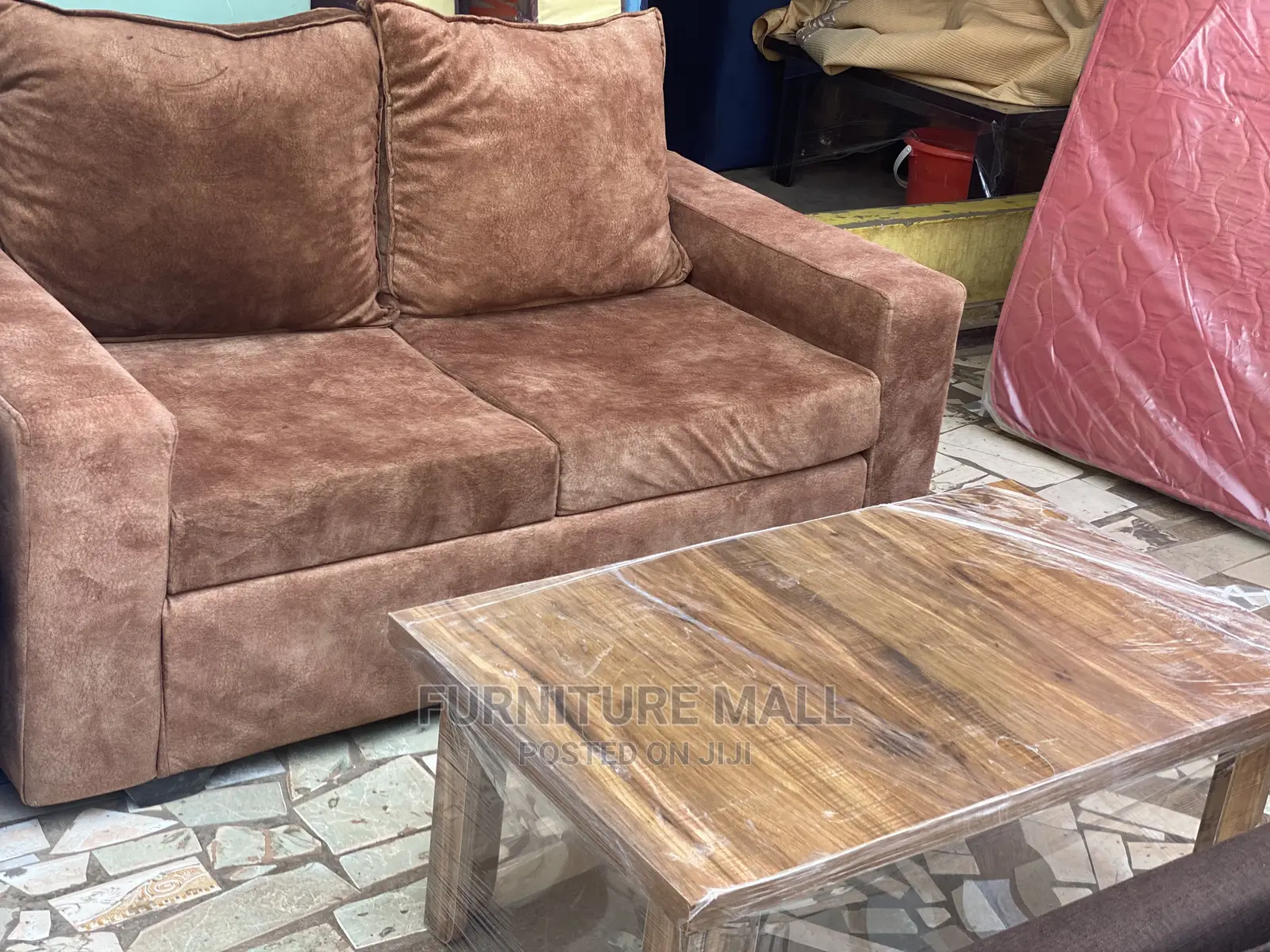 Brown Sofa With Centre Table . Free Delivery