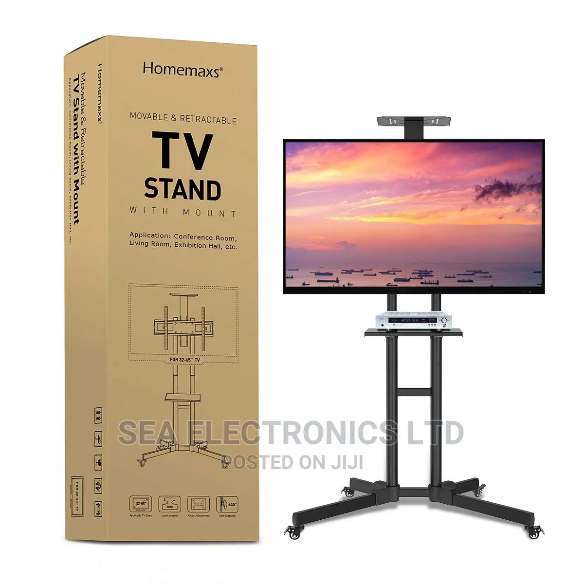 Mobile TV Stand Rolling TV Cart With Wheels for 32-70 Inches