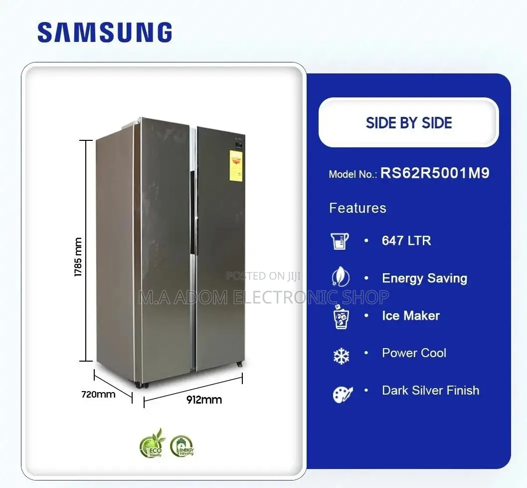 Samsung 647L Side by Side Refrigerator – SILVER