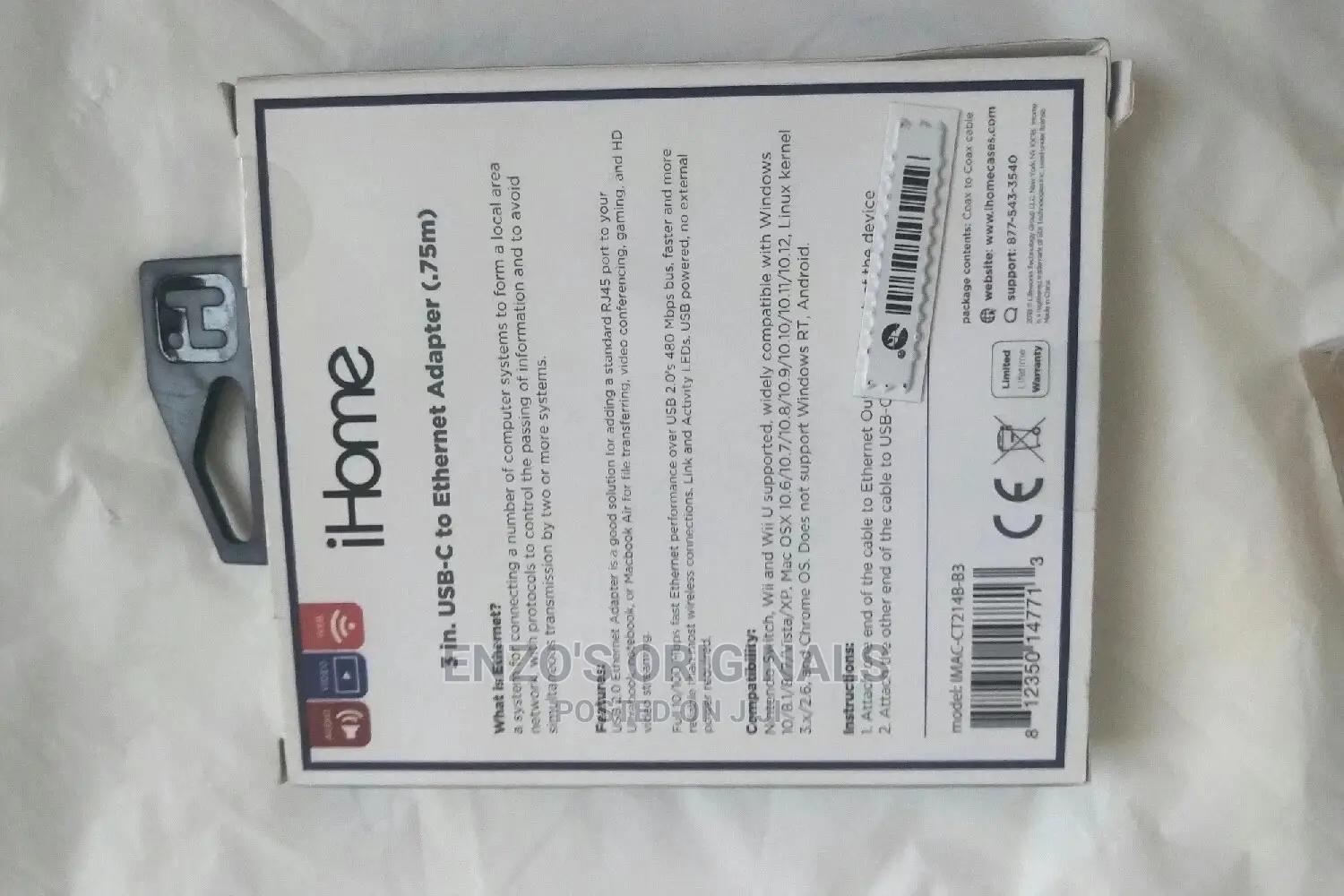 Ihome Macbook Usb-c To Gigabit Ethernet Adapter Original Rj45 New