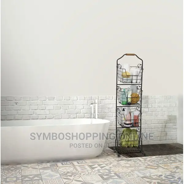 4 Tier Metal Floor Standing Fruit/Home Storage Market Basket