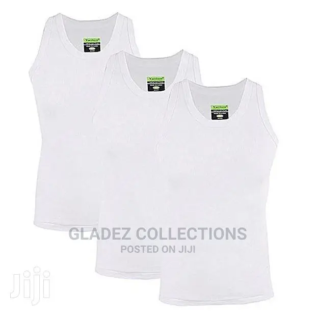 Yarison Cotton Singlet Set - 3 Pieces White