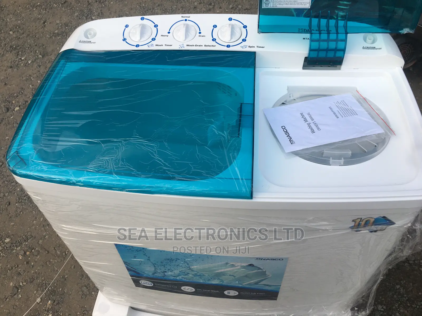 White 10kg Washing Machine Top Load Nasco