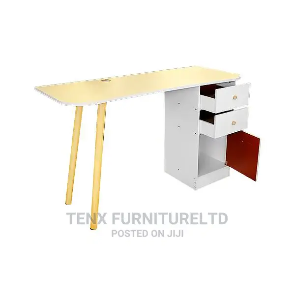 Office Desk (2 Drawers, 1 Door) and 2 Legs