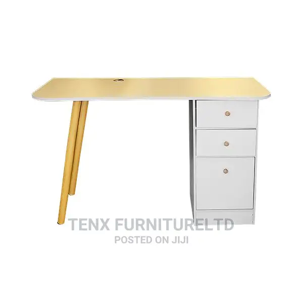 Office Desk (2 Drawers, 1 Door) and 2 Legs
