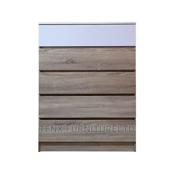 Chest of 5 Drawers Brown/White