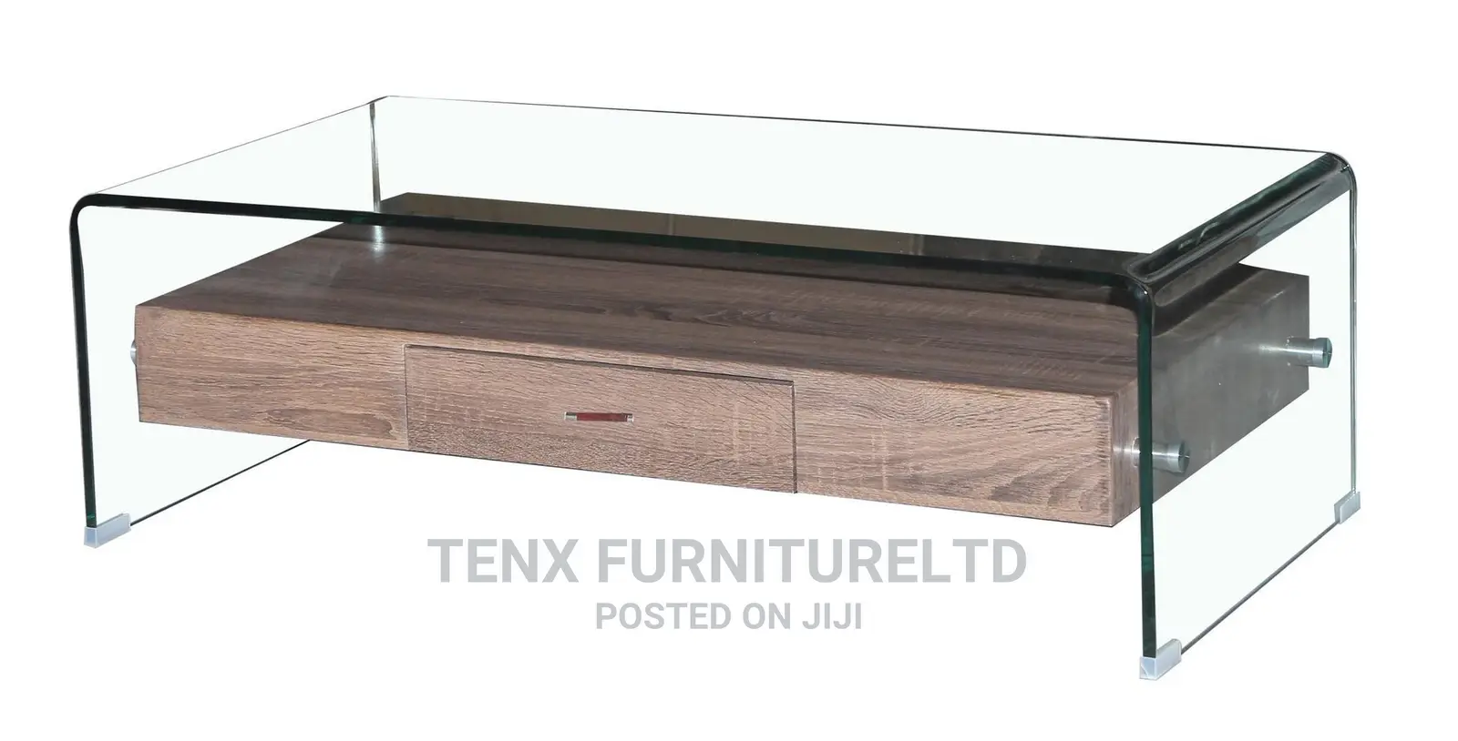 Coffee Table Glass Top With 2-Drawer