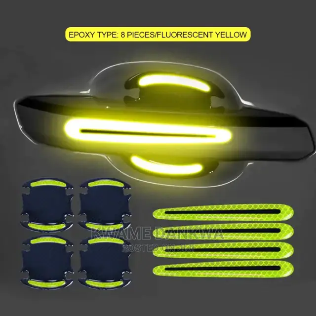 Car Door Handle Bowl Reflective Stickers (4x Set)