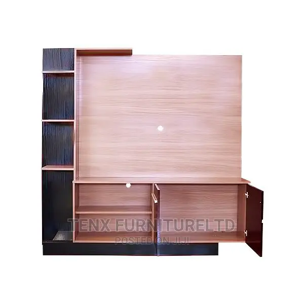 TV Unit 3 Tier Shelves Brown and Black