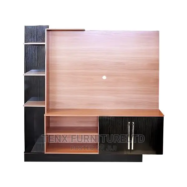 TV Unit 3 Tier Shelves Brown and Black