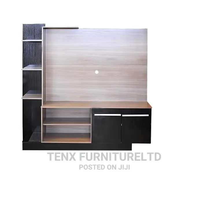 TV Unit 3 Tier Shelves Beige