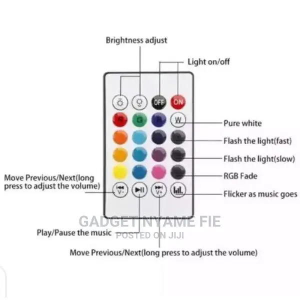7 Colors LED Light Remote Control - 12W