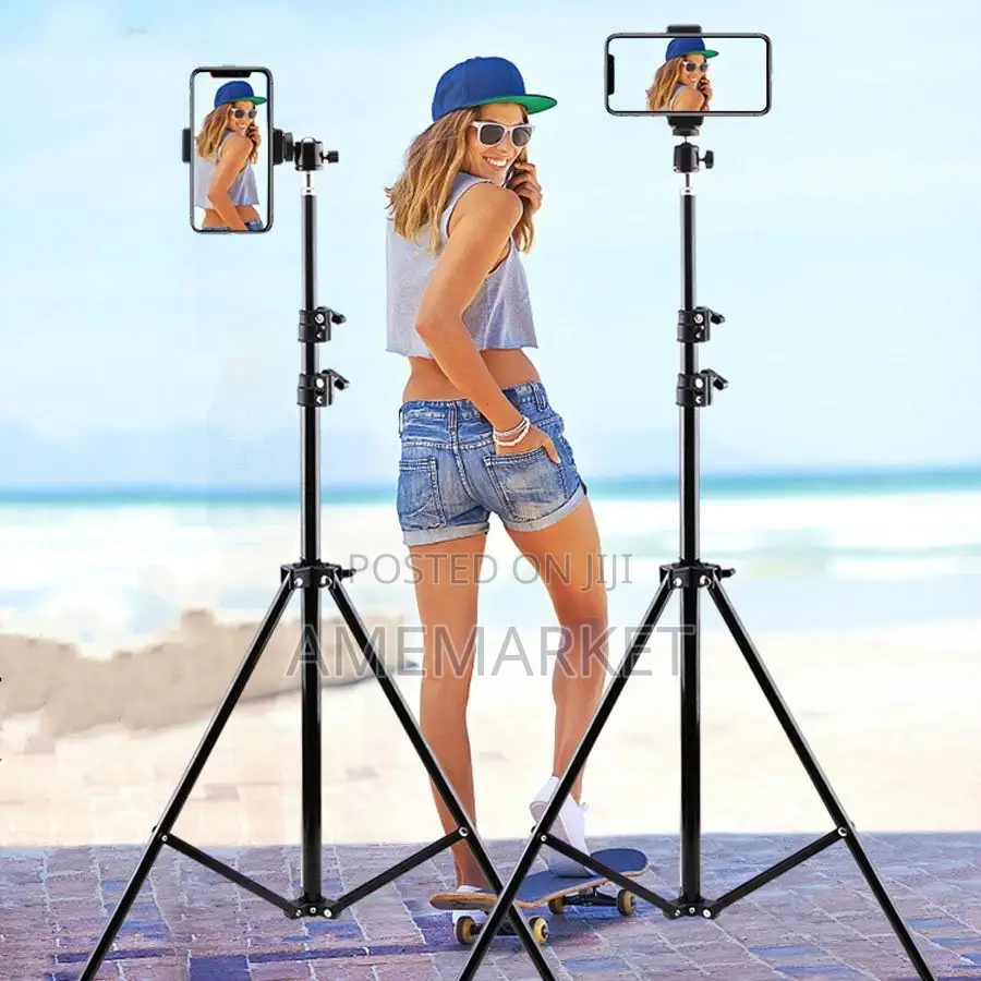 5.2 Feet Long Phone Tripod Stand Selfie Stick With Holder