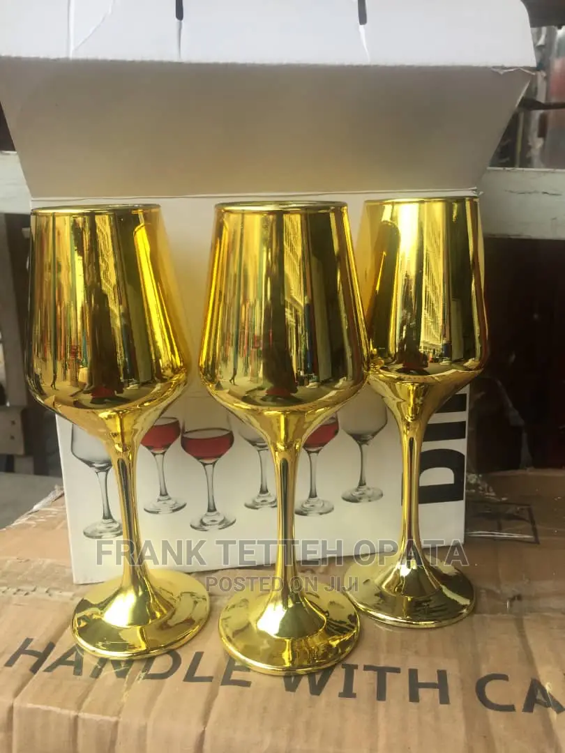 Gold Plated Ceramic Wine Glass