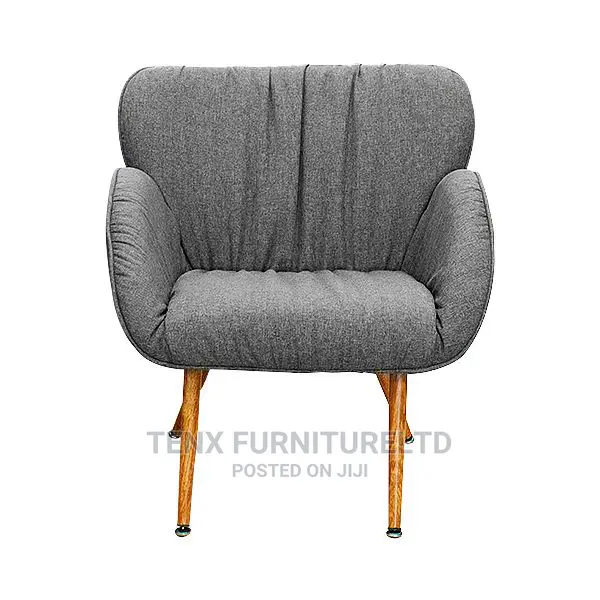 Arm Chair With Metal Legs Pearl
