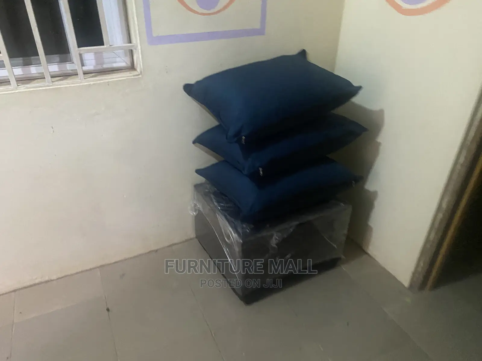 Blue Black L Shaped Sofa O. Free Delivery
