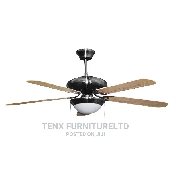 Ceiling Fun With Wooden Blades and Led Light