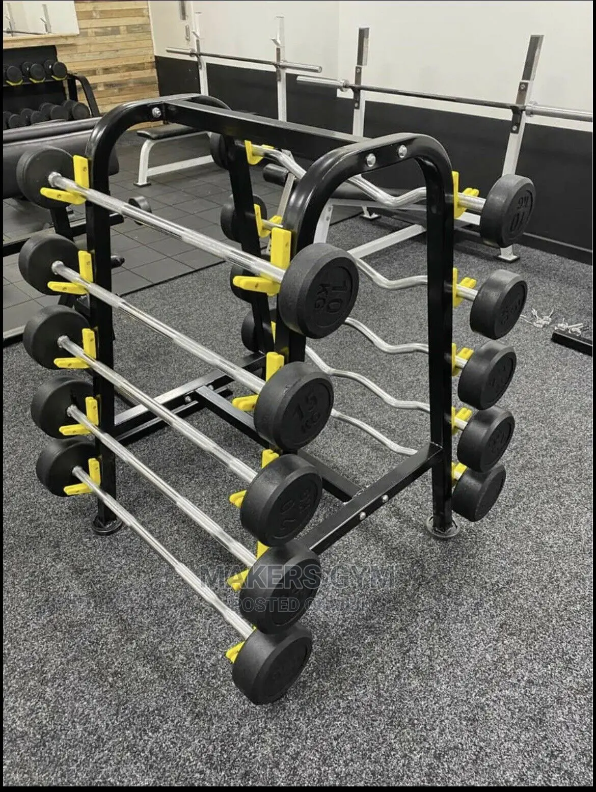 Ez Fixed Weight and Straight Bars Set With Rack 10kg-