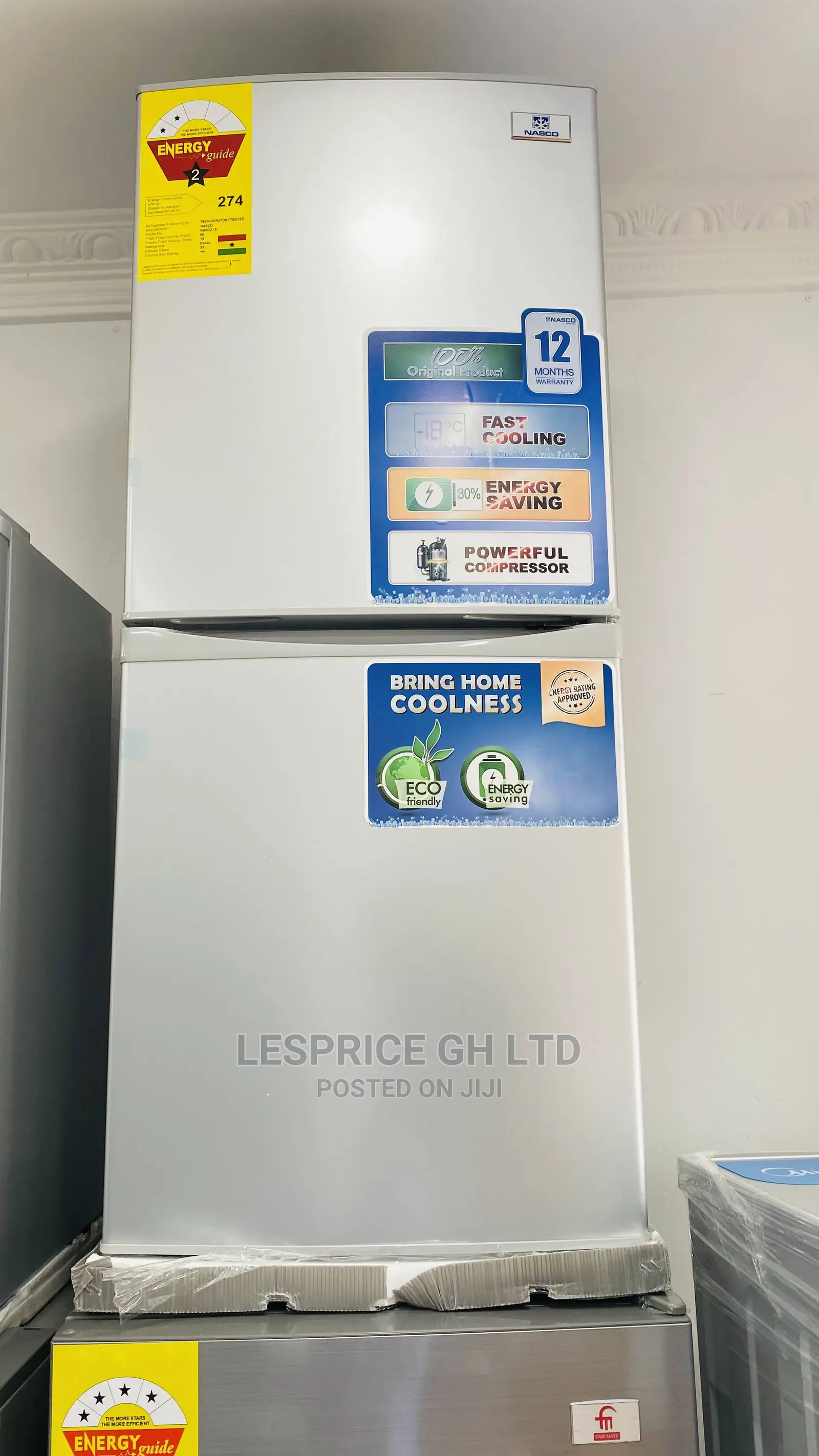 Silver Nasco Nasd2-18 132l Double Door Bottom Freezer Fridge