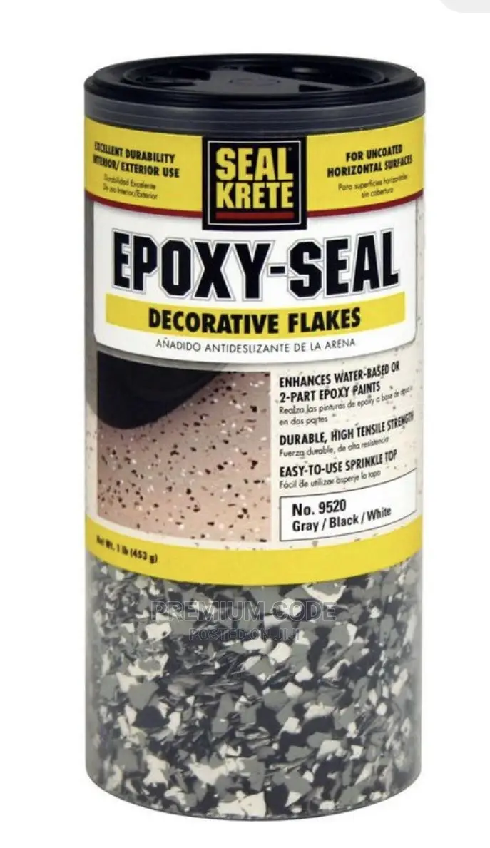 Epoxy Decorative Color Flakes, Gray/Black/White