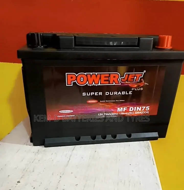 Powerjet Car Battery 12V 75ah Plate 15 + Free Delivery